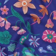 FINE POPLIN DIGITAL MEADOW FLOWER NERIDA HANSEN ROYAL BLUE (thumbnail) #2