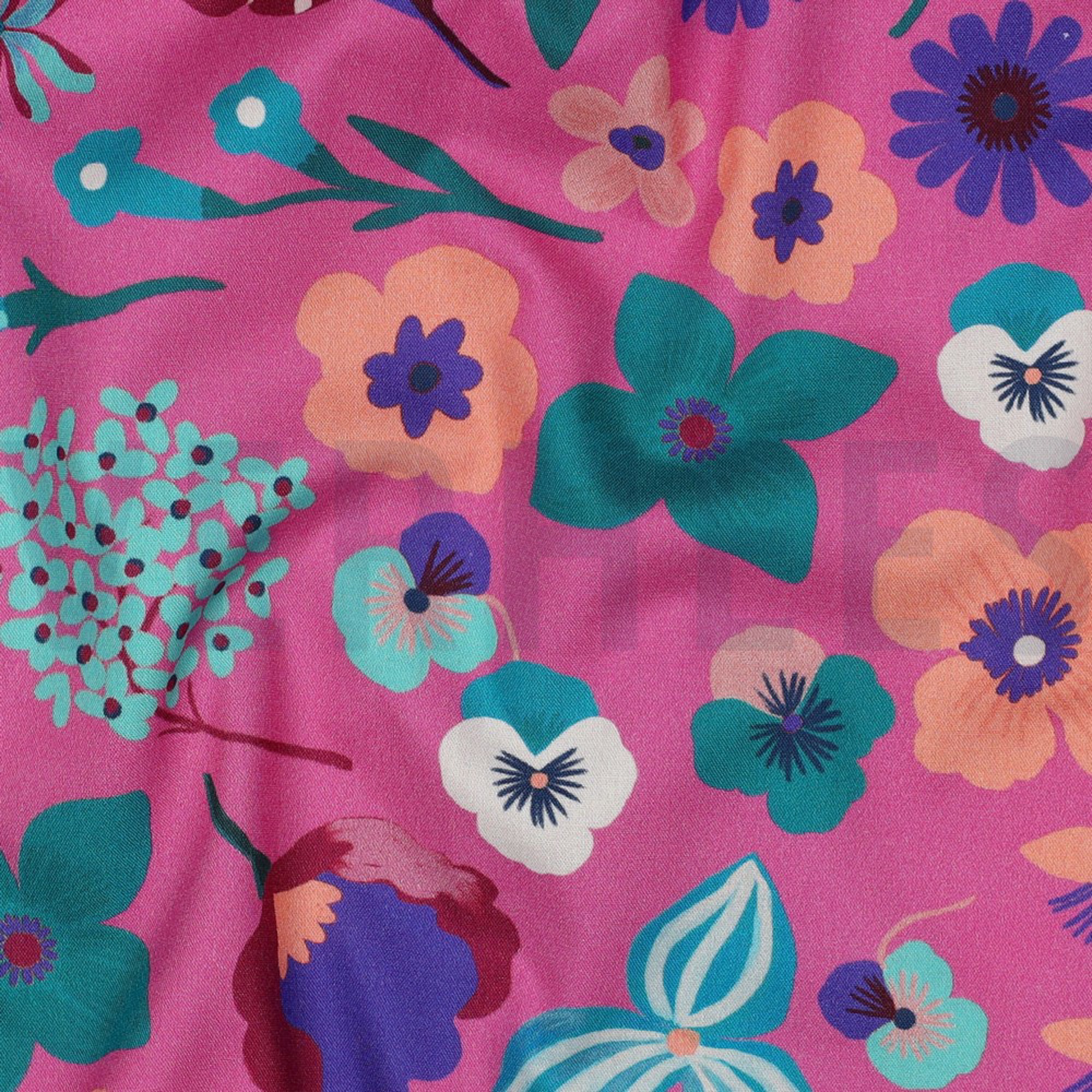 FINE POPLIN DIGITAL MEADOW FLOWER NERIDA HANSEN PINK (high resolution) #2
