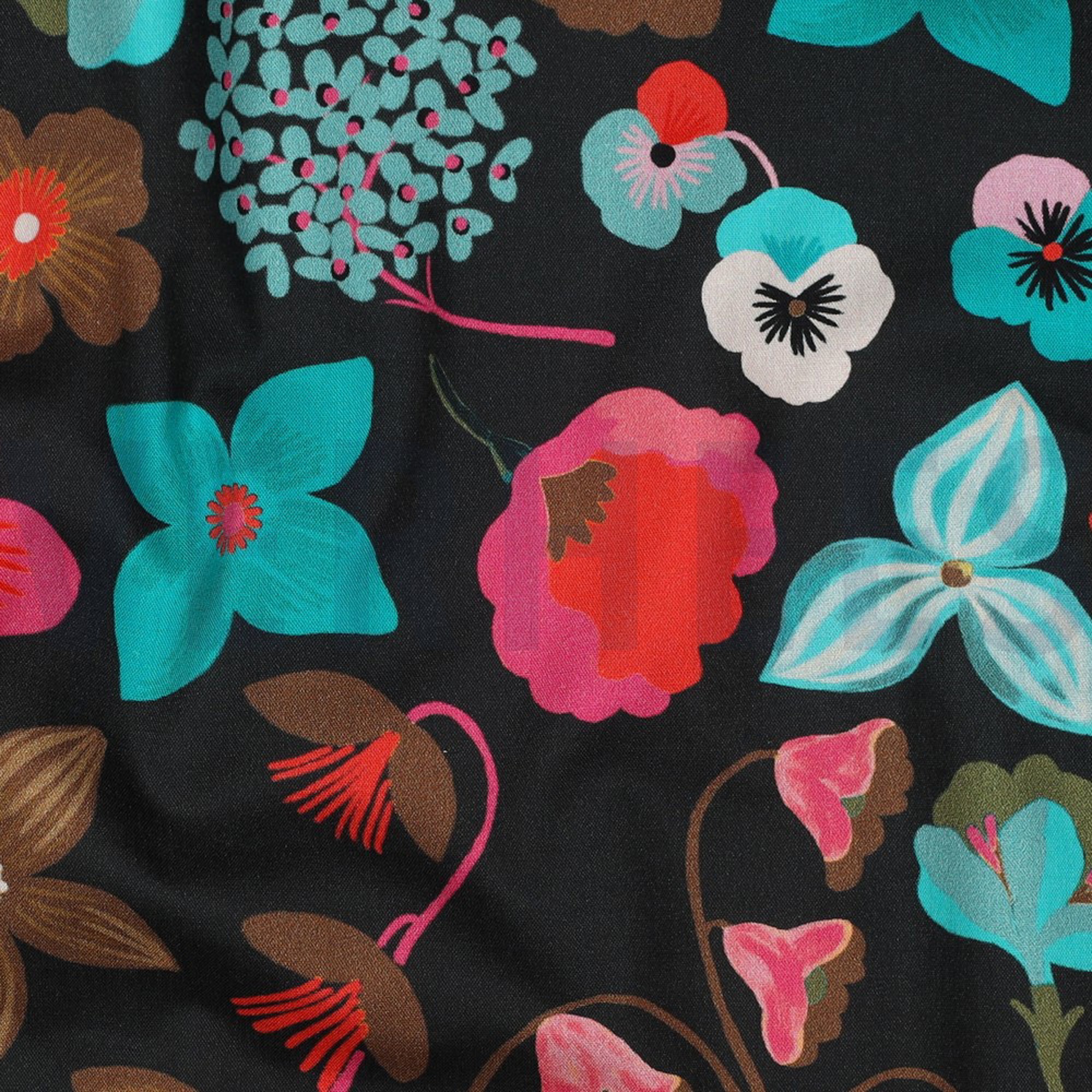 FINE POPLIN DIGITAL MEADOW FLOWER NERIDA HANSEN JET BLACK (high resolution) #2
