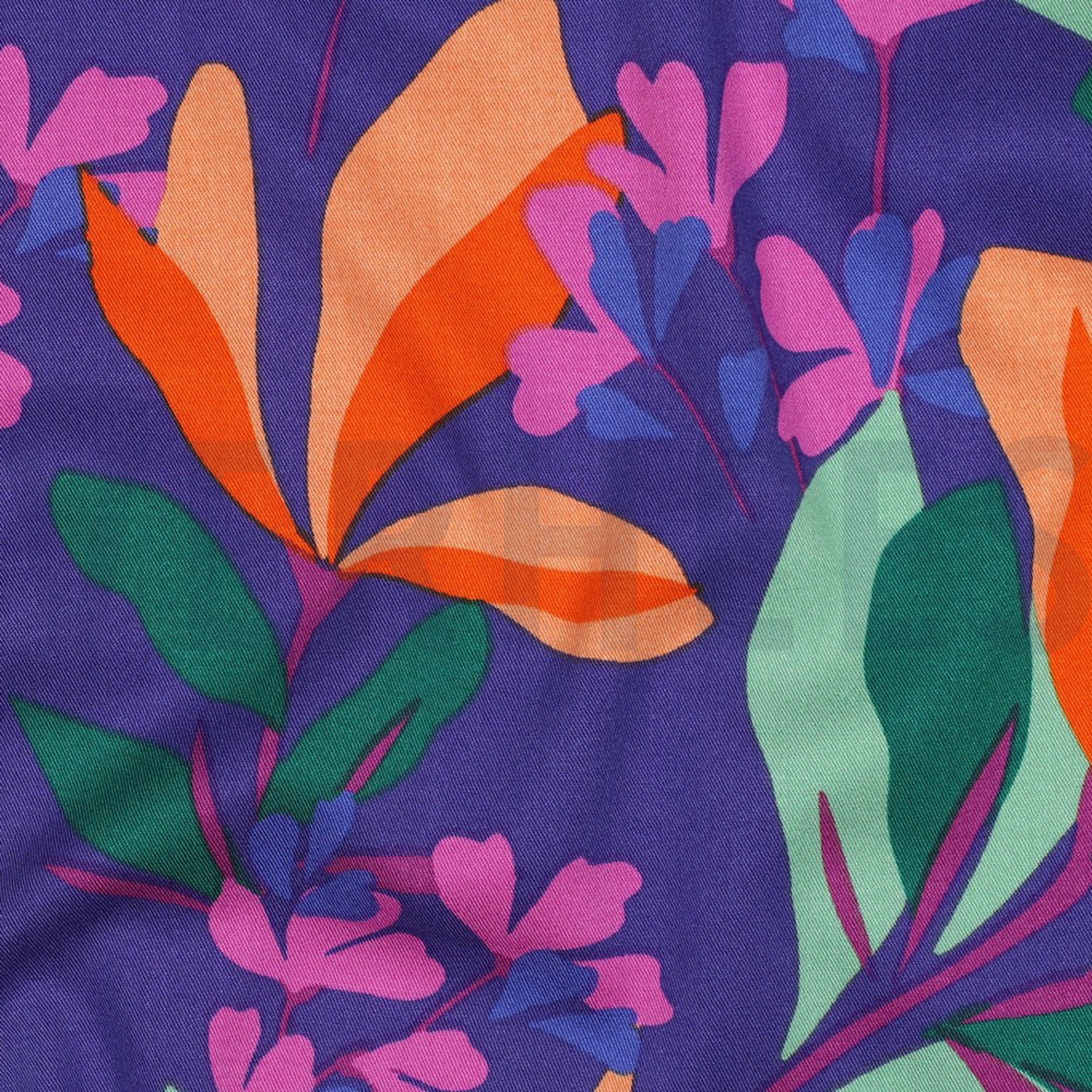 ROSELLA STRETCH SPRING GARDEN NERIDA HANSEN ROYAL BLUE / APRICOT (high resolution) #2
