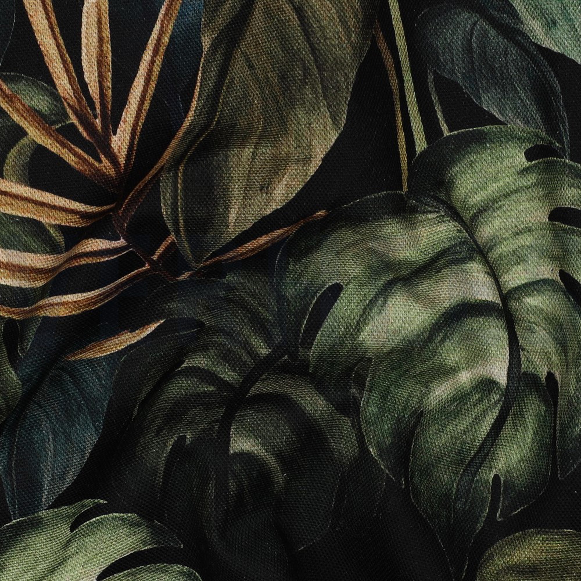 CANVAS DIGITAL TROPICAL LEAVES BLACK (high resolution) #2