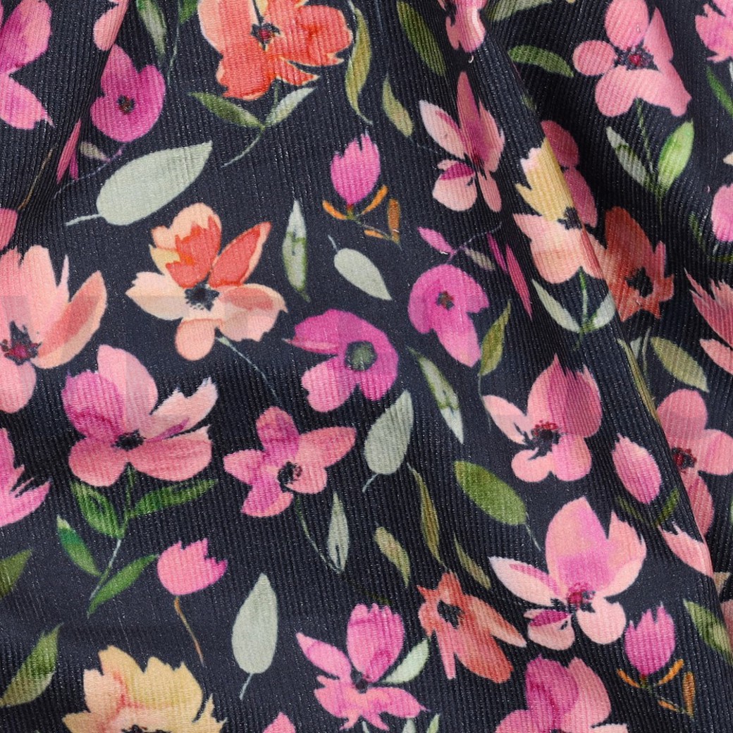 BABYCORD DIGITAL FLOWERS NAVY #2