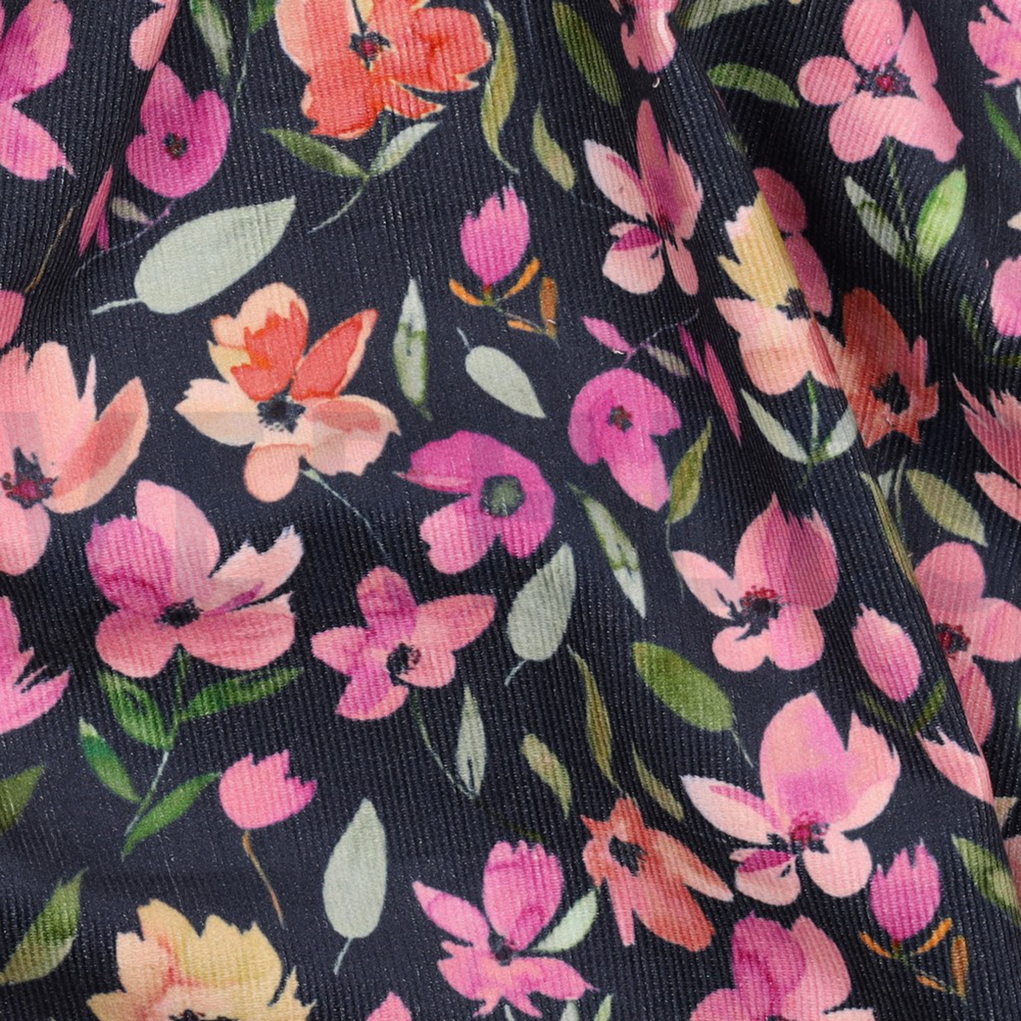 BABYCORD DIGITAL FLOWERS NAVY (high resolution) #2