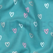 BABYCORD FOIL HEARTS PETROL (thumbnail) #2