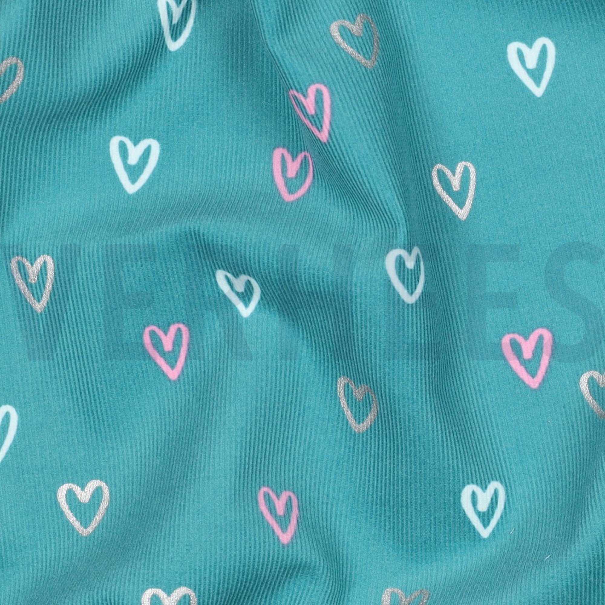 BABYCORD FOIL HEARTS PETROL (high resolution) #2