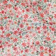 FINE POPLIN DIGITAL FLOWERS WHITE / RED (thumbnail) #2