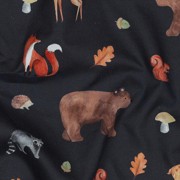 FINE POPLIN DIGITAL FOREST ANIMALS NAVY (thumbnail) #2