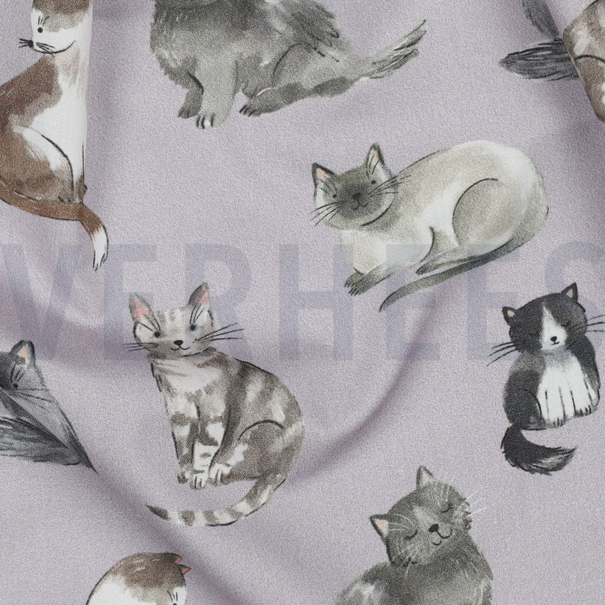 FINE POPLIN DIGITAL CATS LAVENDER (high resolution) #2