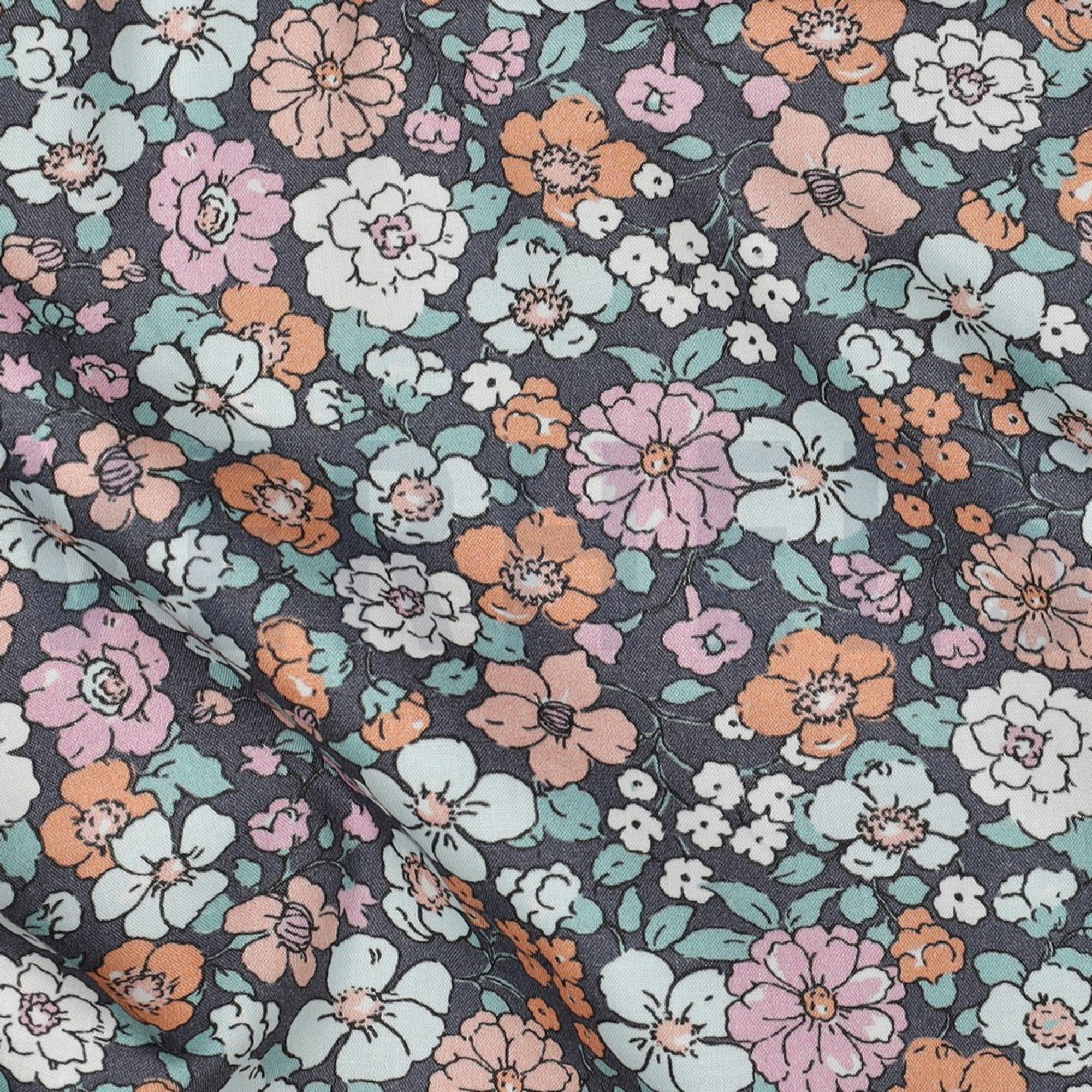 FINE POPLIN GOTS FLOWERS NAVY (high resolution) #2