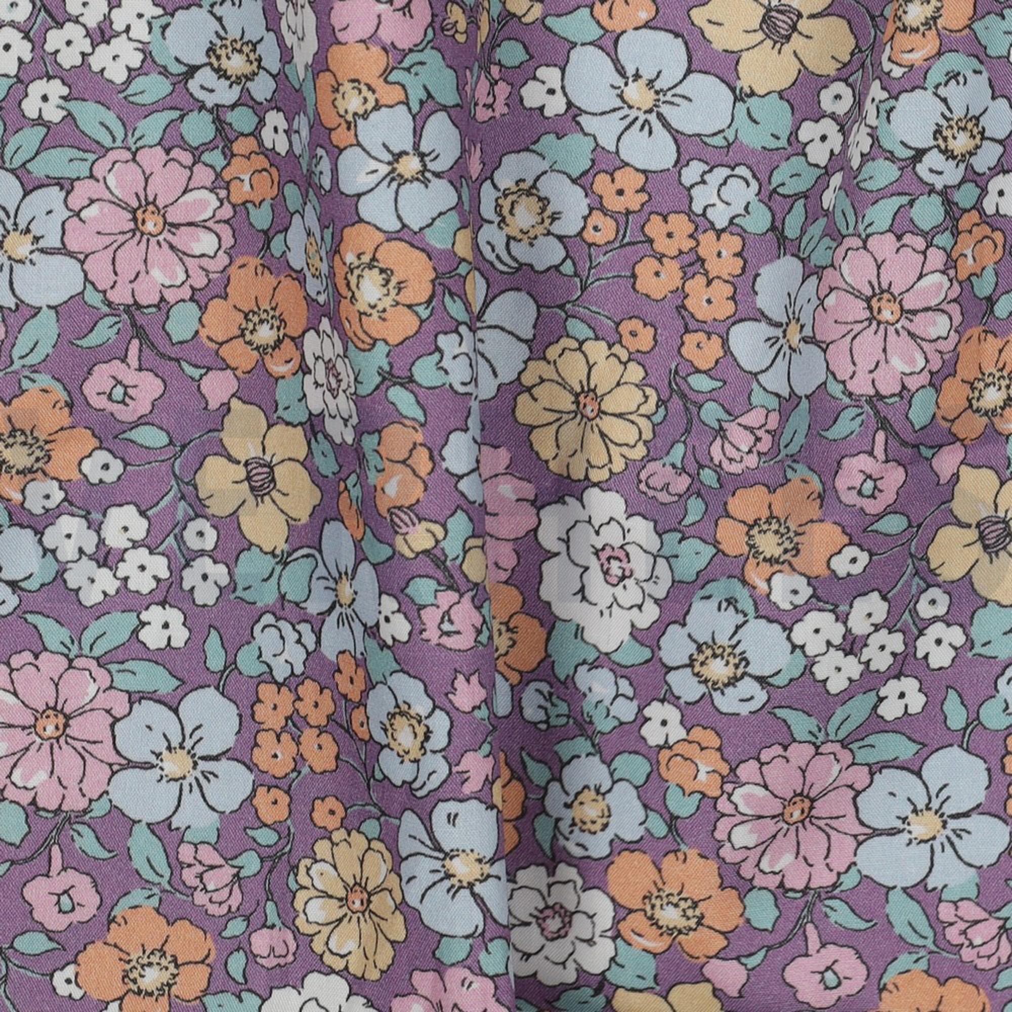 FINE POPLIN GOTS FLOWERS PURPLE (high resolution) #2