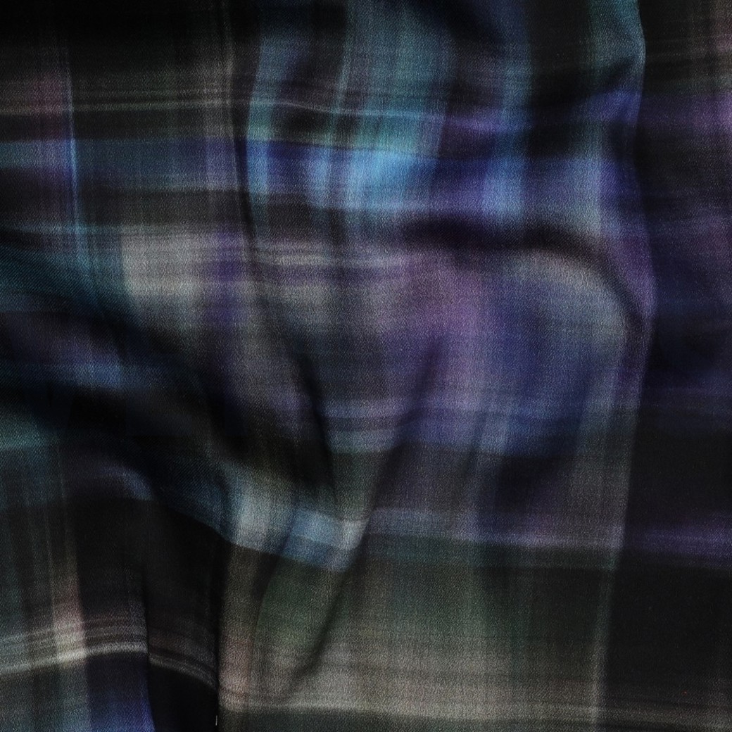 COTTON SATIN DIGITAL CHECK BLACK #2