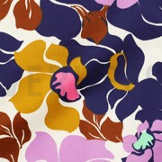COTTON SATIN ABSTRACT FLOWERS NAVY / PINK (thumbnail) #2