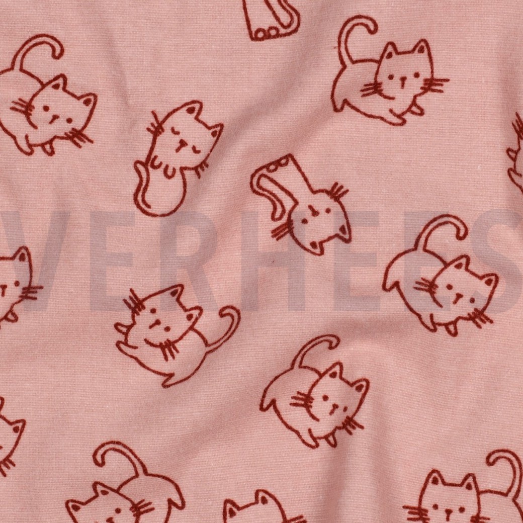 FLANNEL CATS OLD ROSE #2