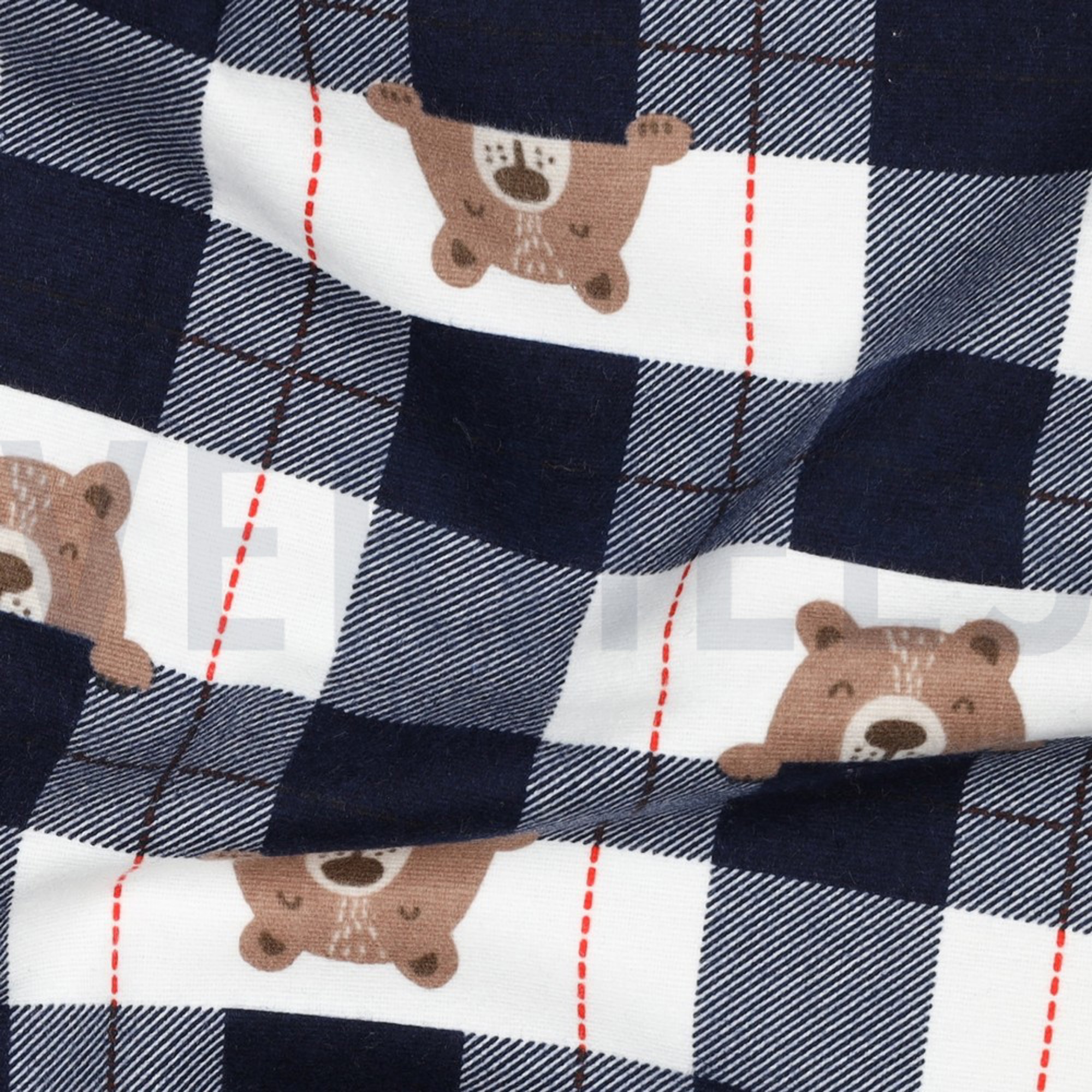 FLANNEL BEAR CHECK NAVY (high resolution) #2