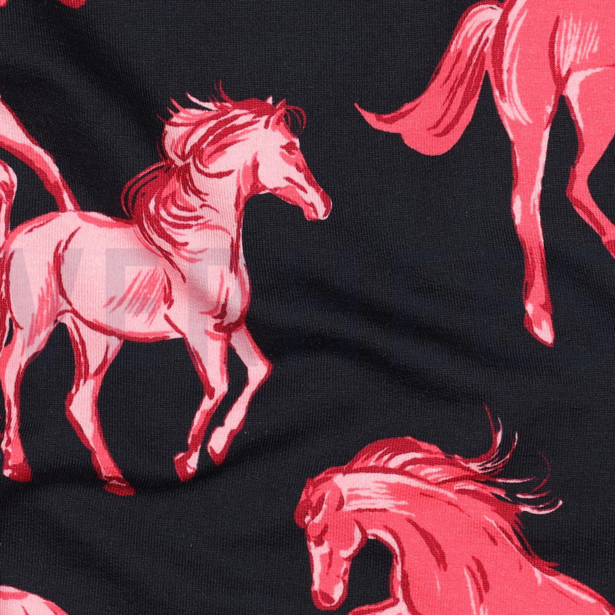 FRENCH TERRY DIGITAL HORSES NAVY (high resolution) #2