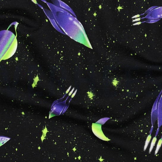 FRENCH TERRY DIGITAL WELTALL SCHWARZ #7