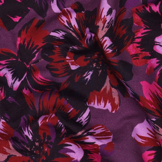 SWEAT DIGITAL BLUMEN DUNKELVIOLETT #7