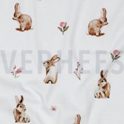JERSEY DIGITAL RABBITS AND FLOWERS WHITE (thumbnail) #2
