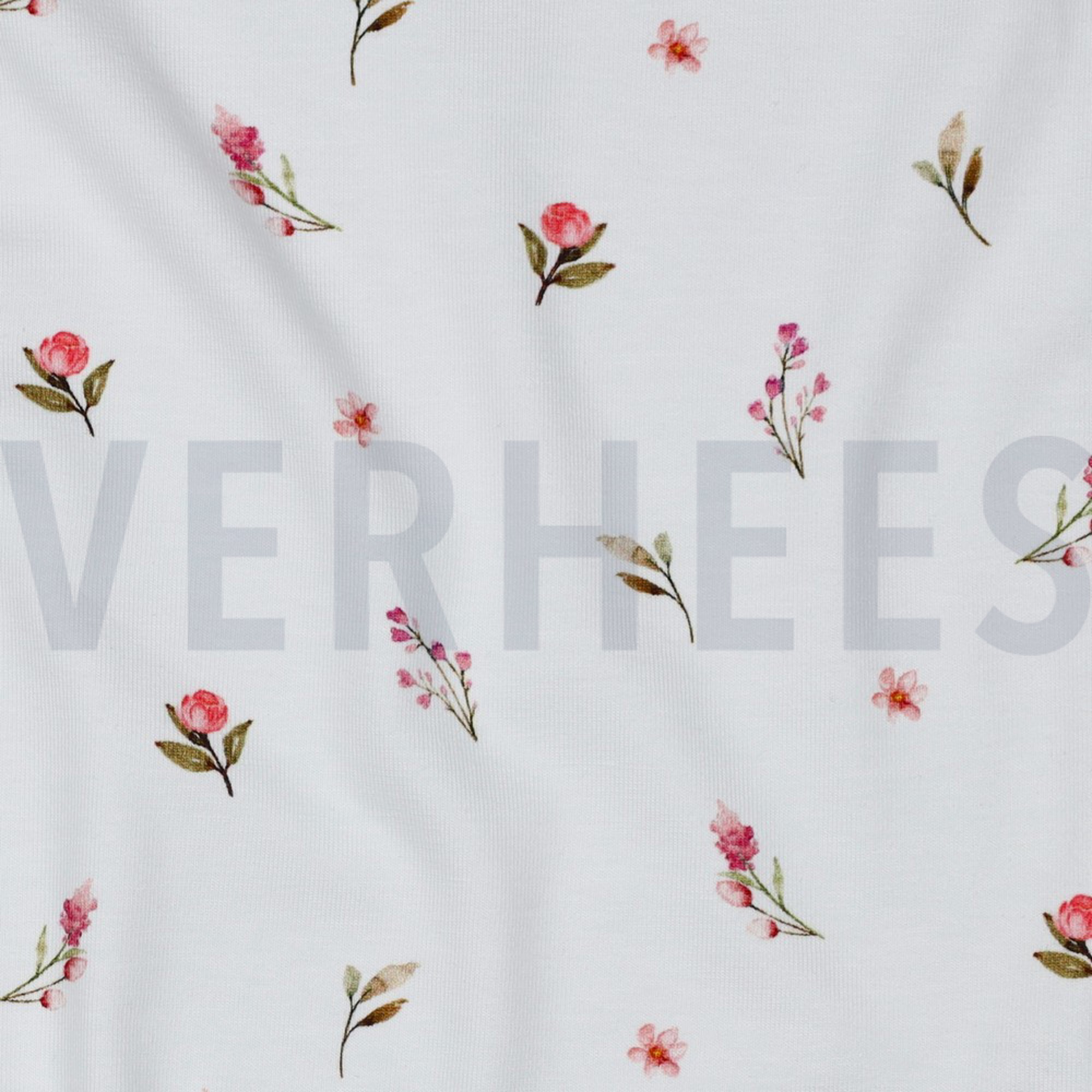 JERSEY DIGITAL RABBITS AND FLOWERS WHITE (high resolution) #2
