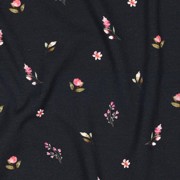JERSEY DIGITAL RABBITS AND FLOWERS NAVY (thumbnail) #2