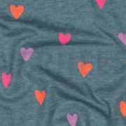 JERSEY MELANGE NEON HEARTS SMOKE BLUE MELANGE (thumbnail) #2