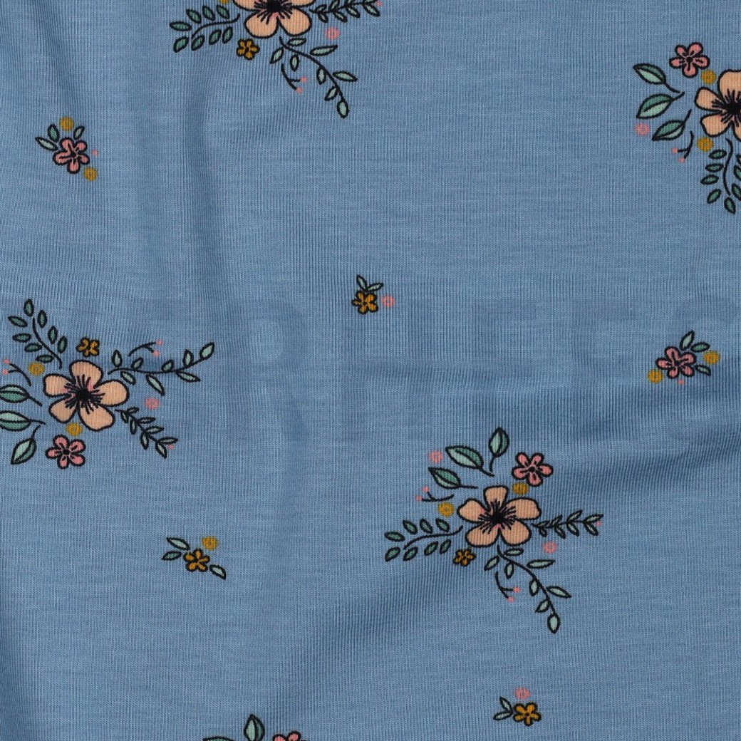 JERSEY GOTS FLOWERS LIGHT BLUE #2