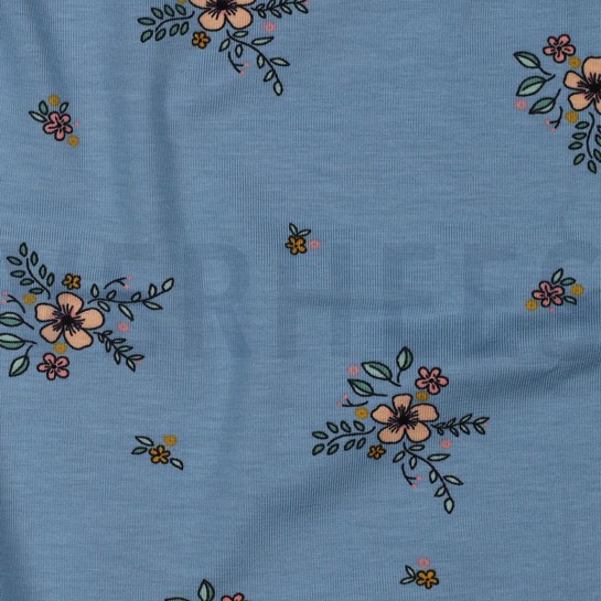 JERSEY GOTS BLUMEN HELLBLAU #7