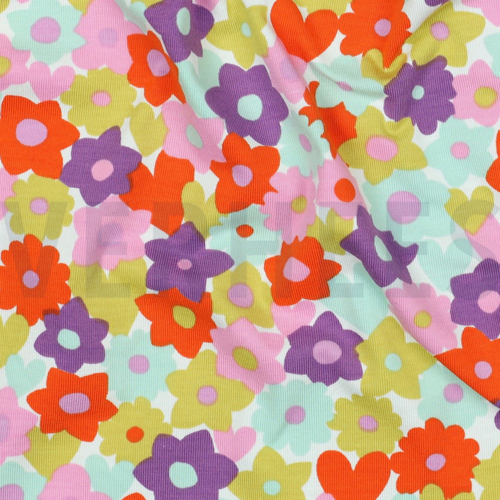 JERSEY FLOWERS RED / LIME (high resolution) #2