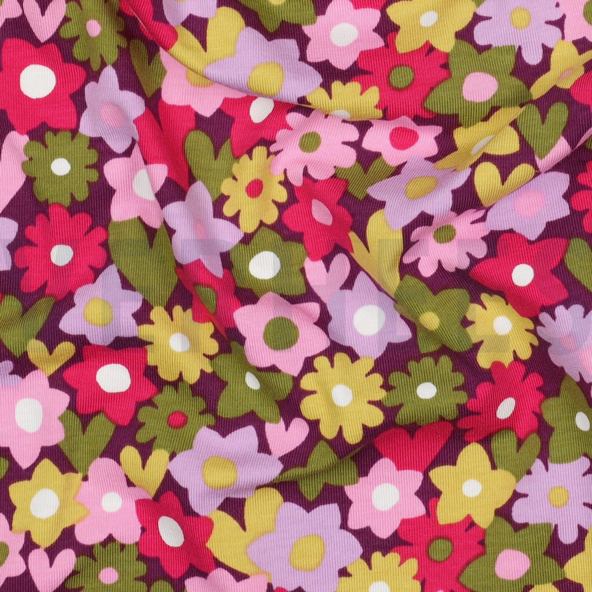 JERSEY FLOWERS GREEN / PINK (high resolution) #2