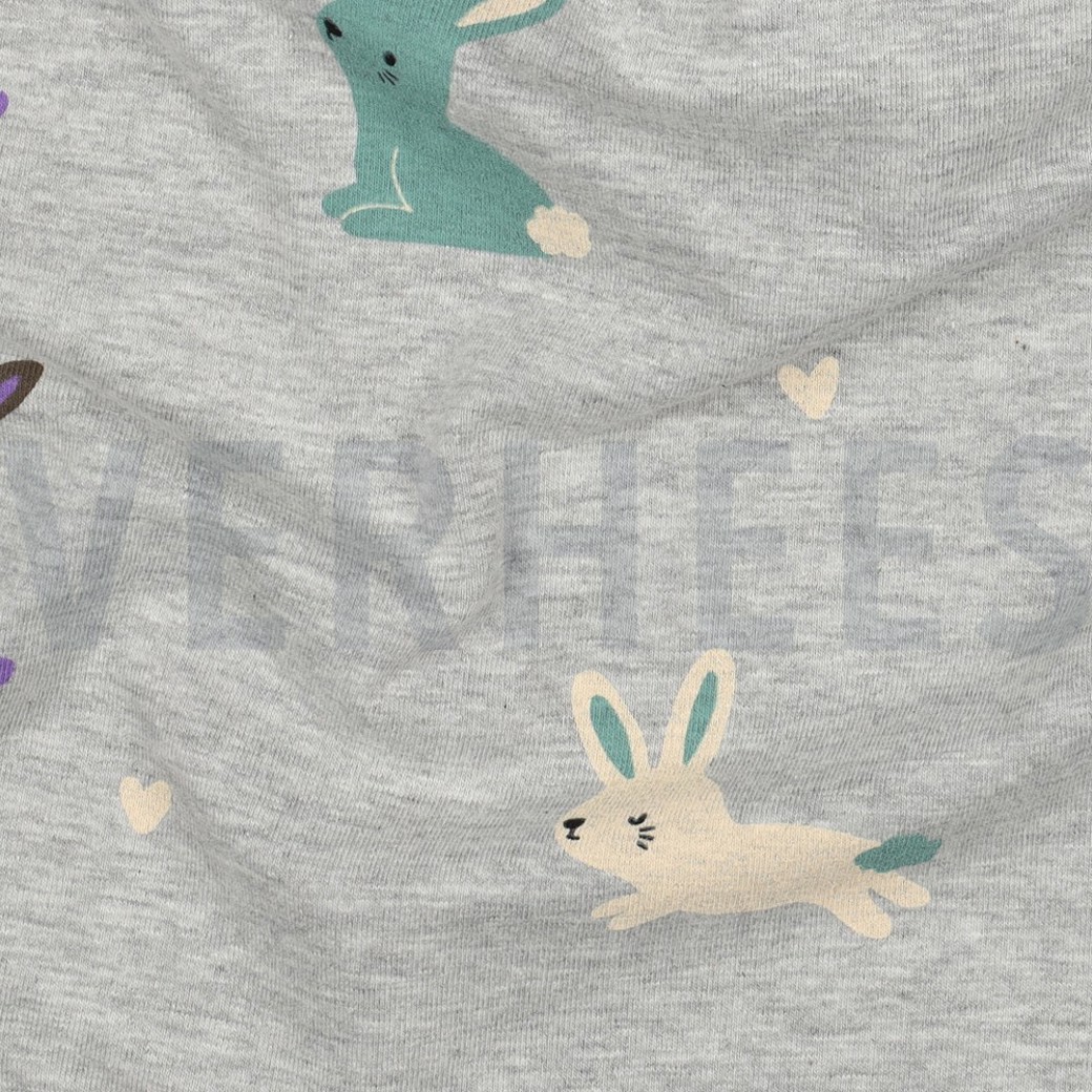 JERSEY MELANGE BUNNIES LIGHT GREY MELANGE #2