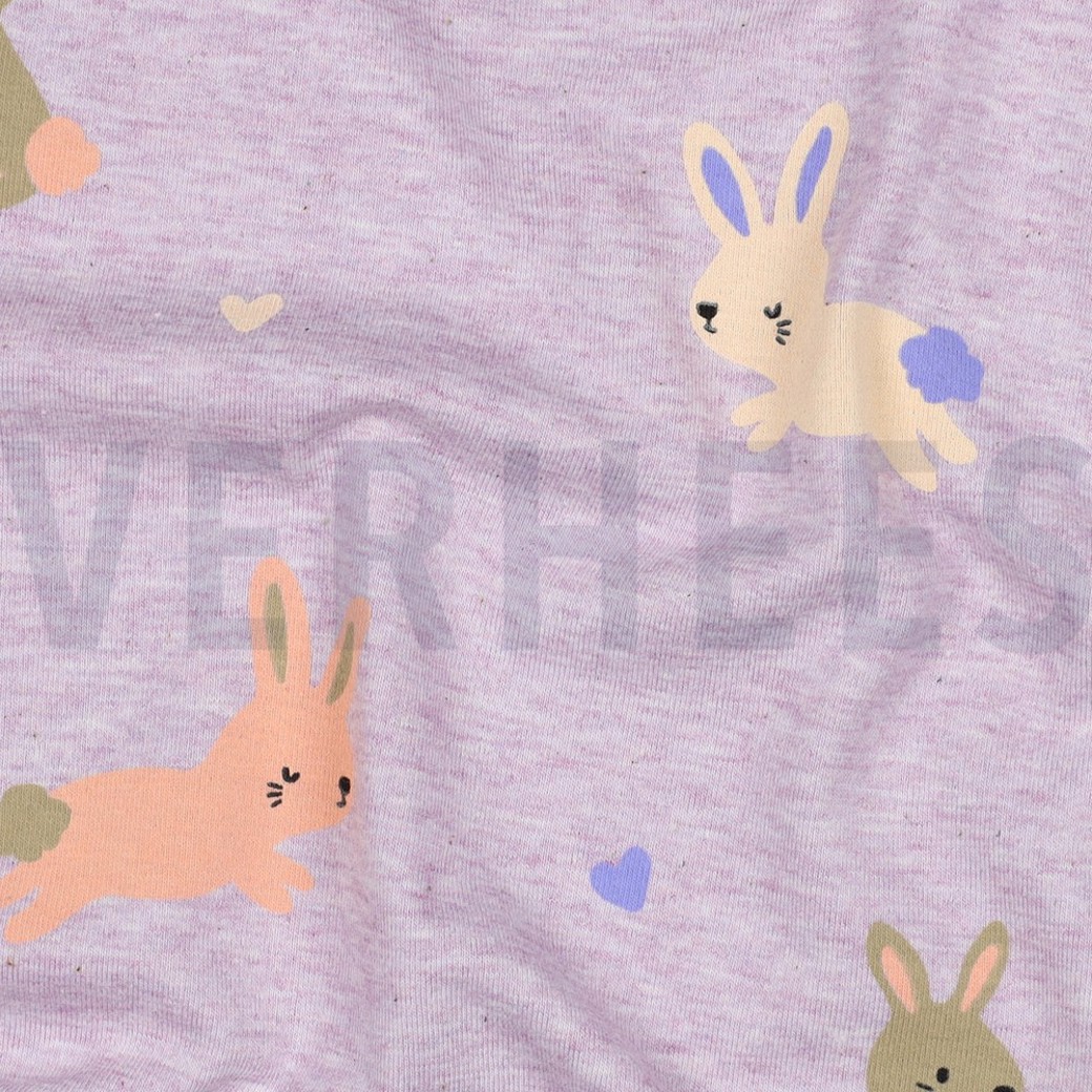 JERSEY MELANGE BUNNIES PURPLE MELANGE #2