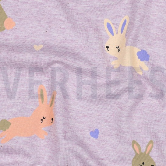 JERSEY MELANGE BUNNIES PURPLE MELANGE #7