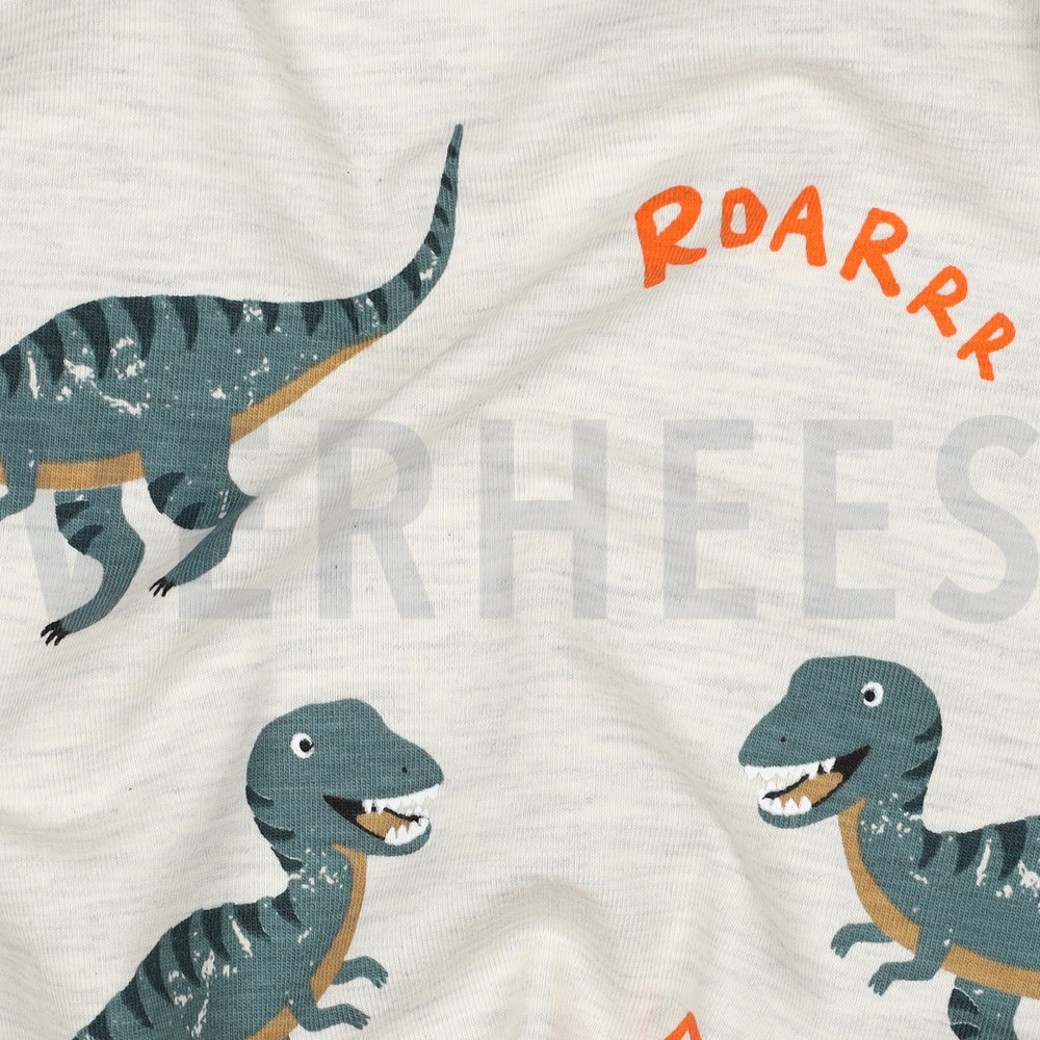 JERSEY MELANGE DINOSAURS ECRU MELANGE #2