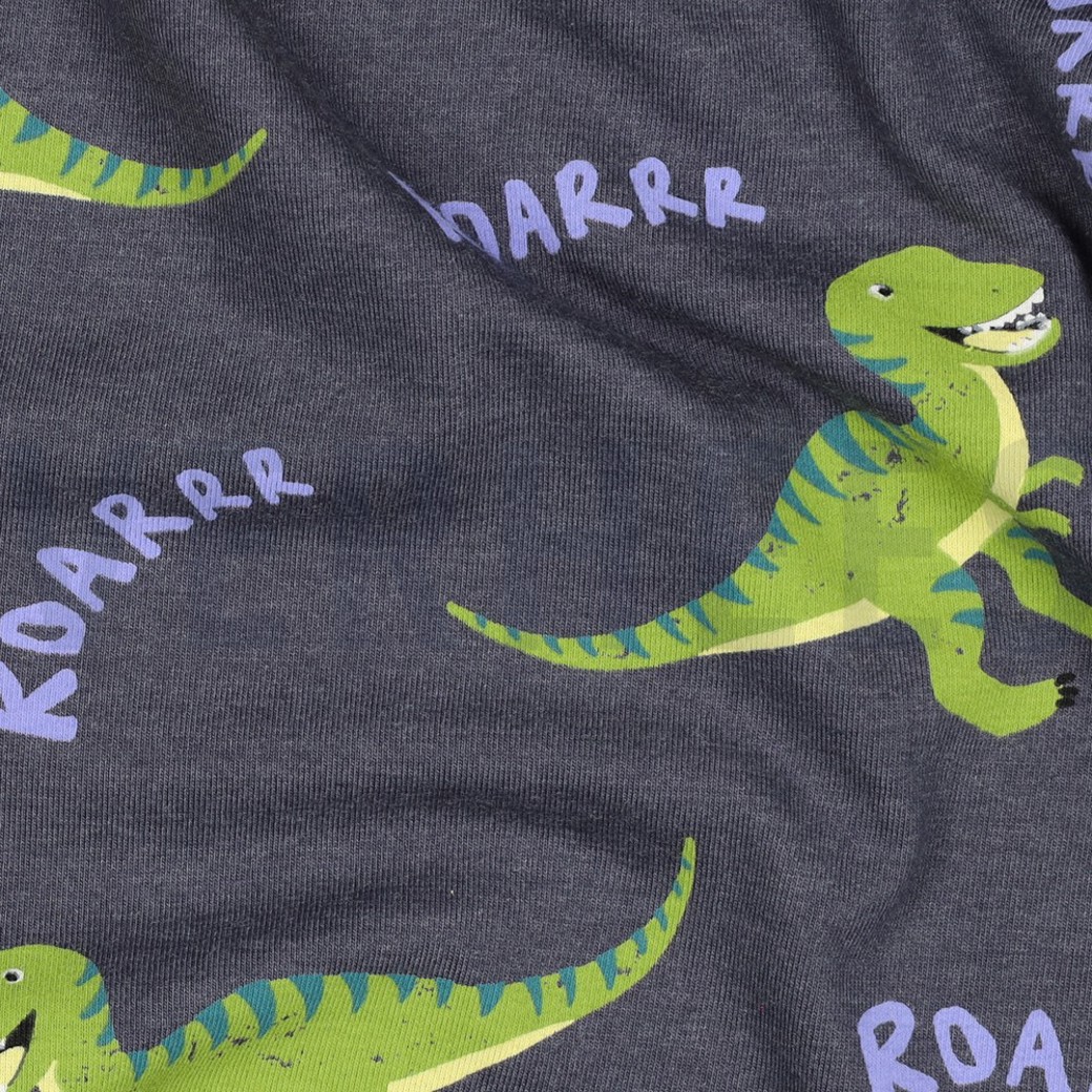 JERSEY MELANGE DINOSAURS INDIGO MELANGE #2