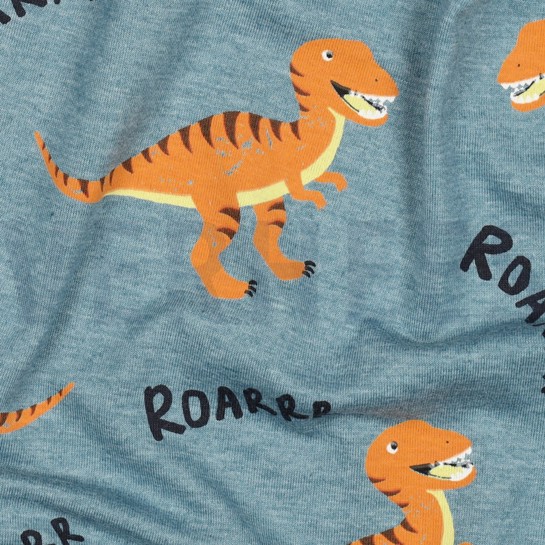 JERSEY MELANGE DINOSAURS SMOKE BLUE MELANGE #7