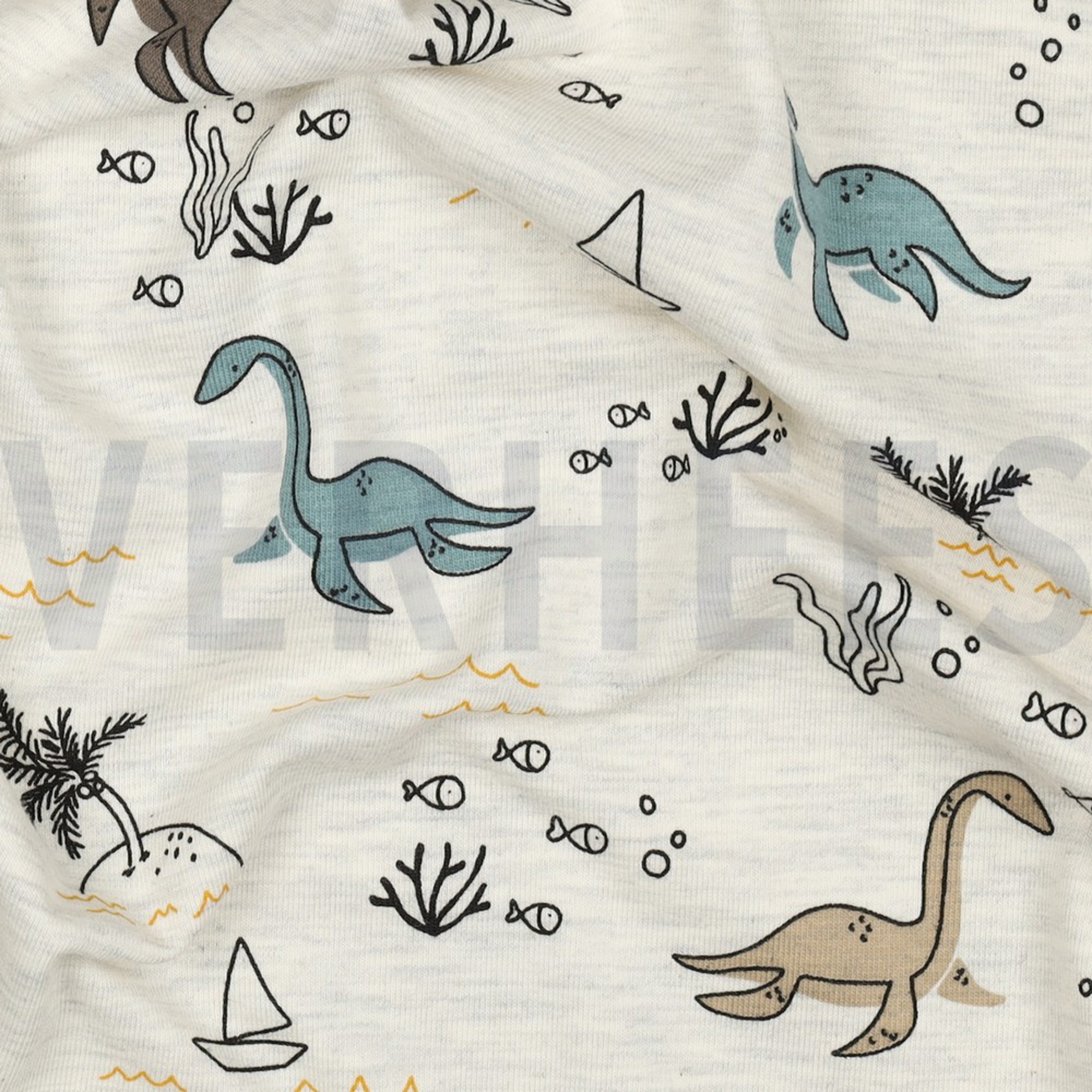 JERSEY MELANGE WATER DINOSAURS ECRU MELANGE (high resolution) #2