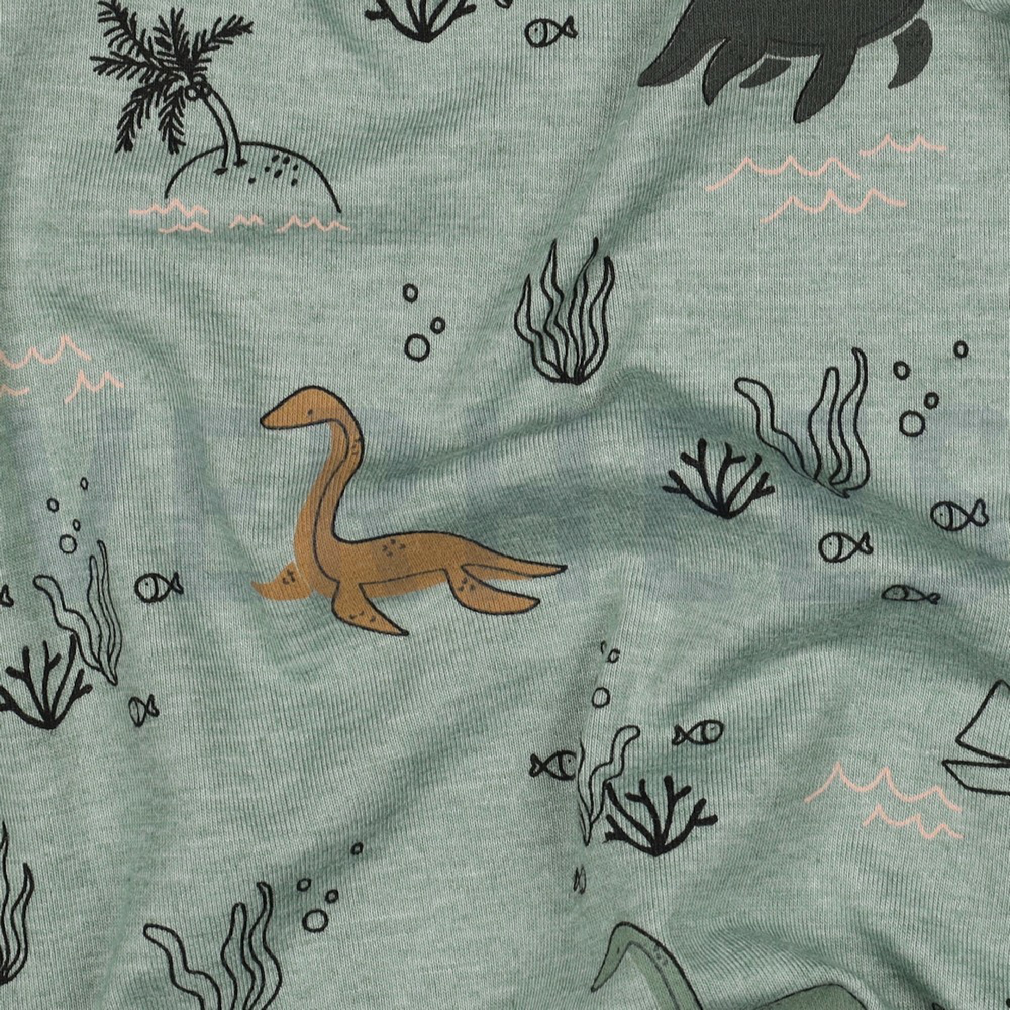 JERSEY MELANGE WATER DINOSAURS DARK MINT MELANGE (high resolution) #2