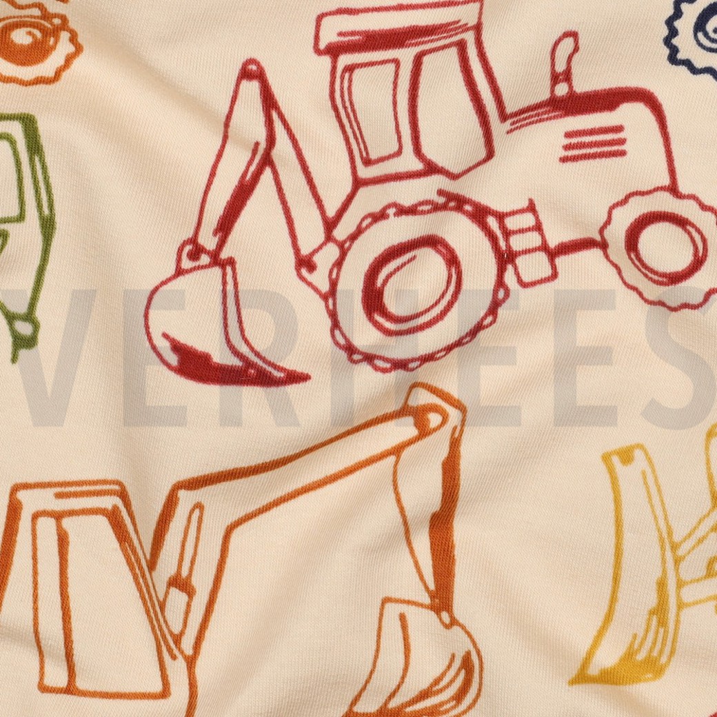 FRENCH TERRY WORK VEHICLES SAND #2