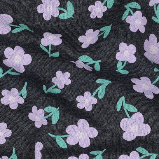 SWEAT MELANGE BLUMEN INDIGO MELIERT #7