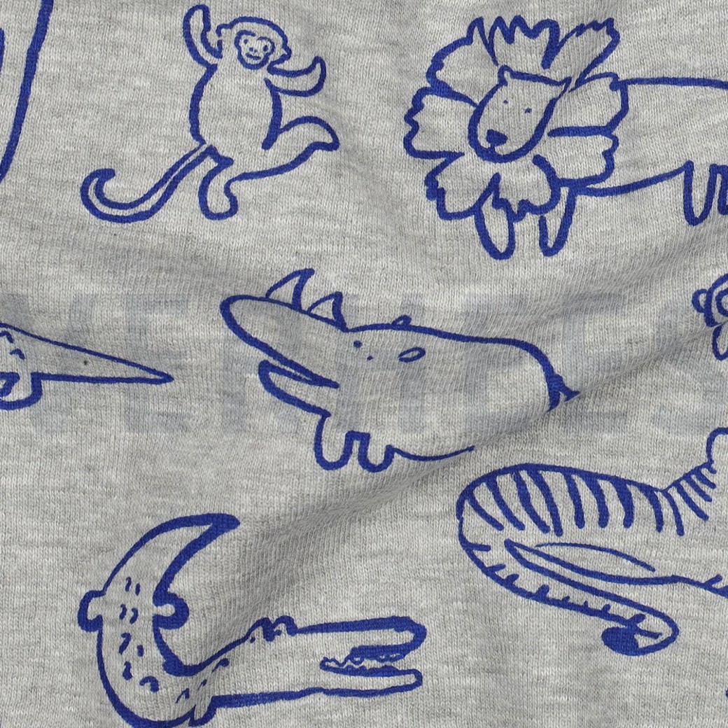 SWEAT MELANGE SAFARI ANIMALS LIGHT GREY MELANGE #2