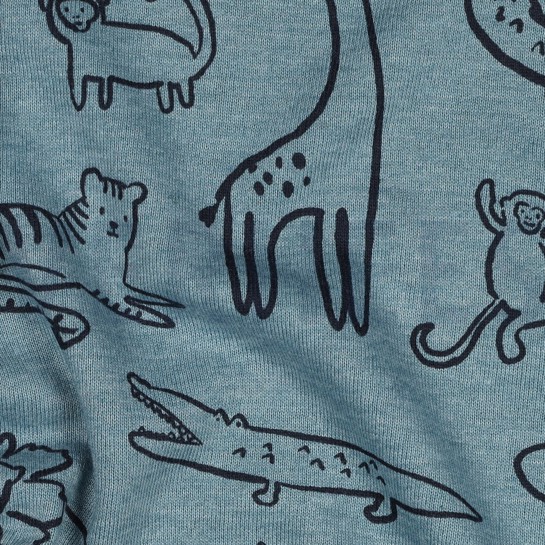 SWEAT MELANGE SAFARI TIERE RAUCHBLAU MELIERT #7