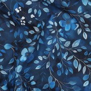 FINE POPLIN DIGITAL LEAVES COBALT (thumbnail) #2