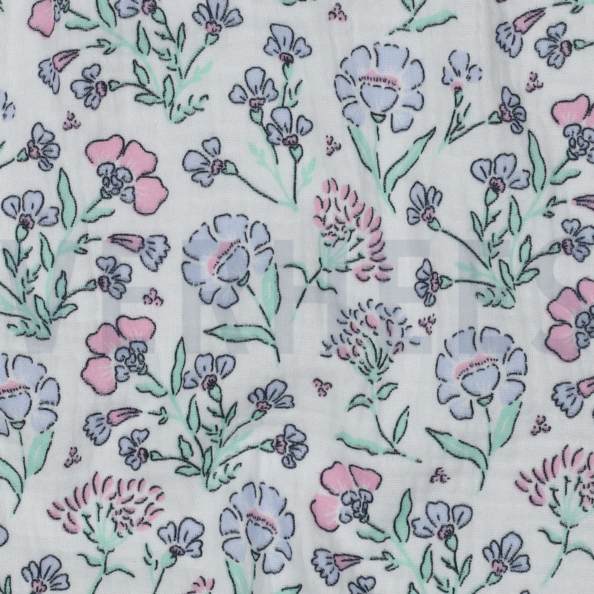 DOUBLE GAUZE FLOWERS OFF WHITE (high resolution) #2