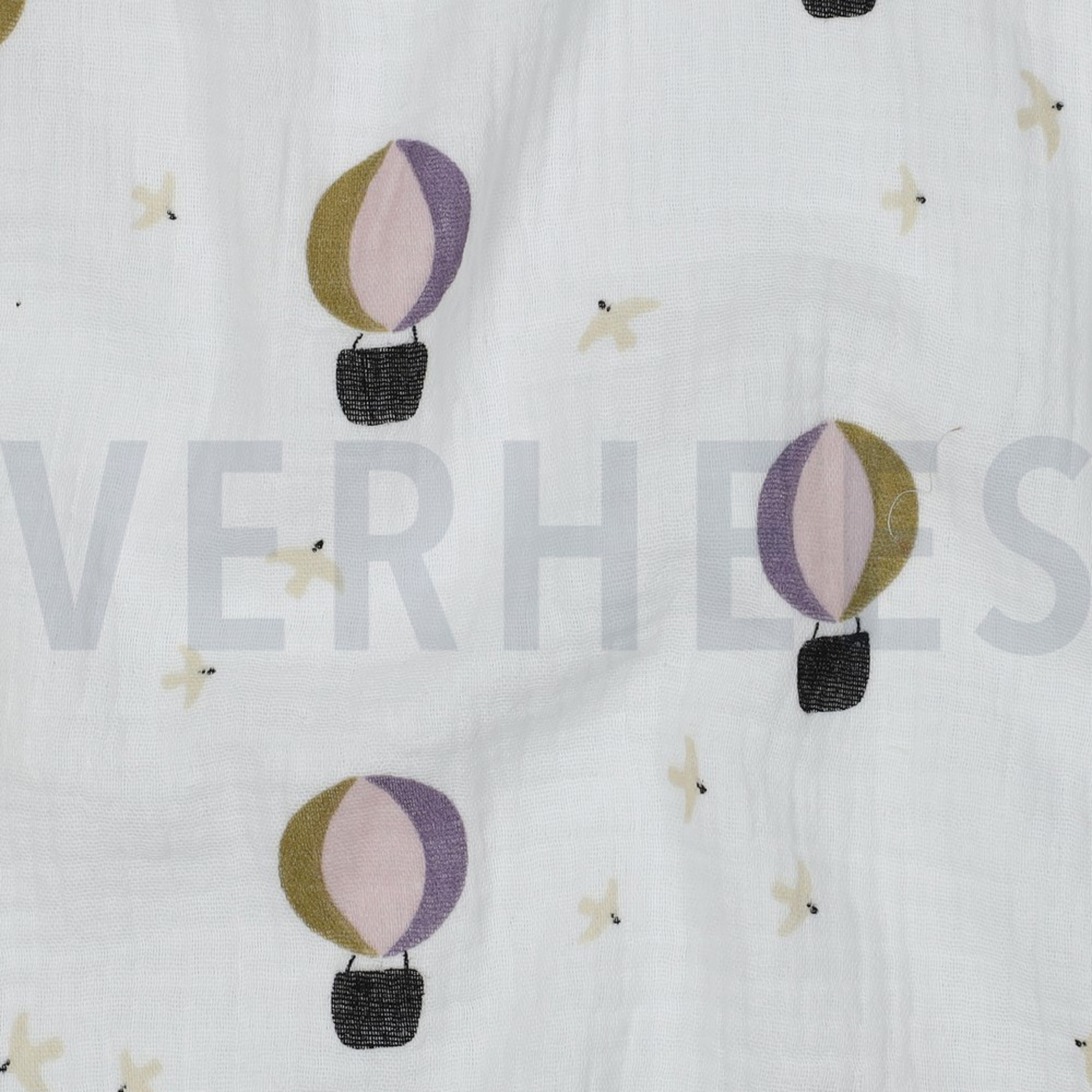 DOUBLE GAUZE HOT AIR BALLOONS WHITE (high resolution) #2
