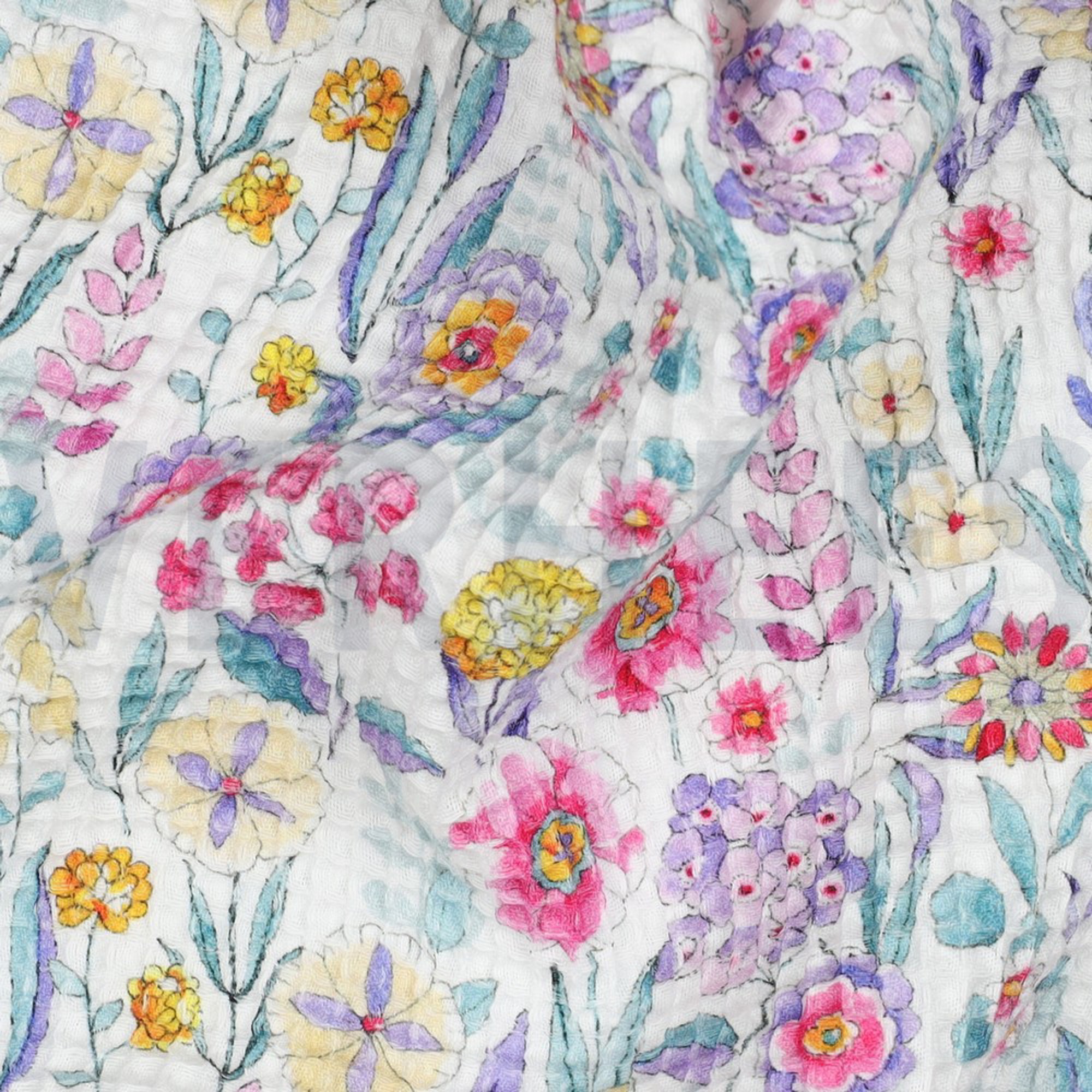 WAFFLE DIGITAL FLOWERS WHITE (high resolution) #2
