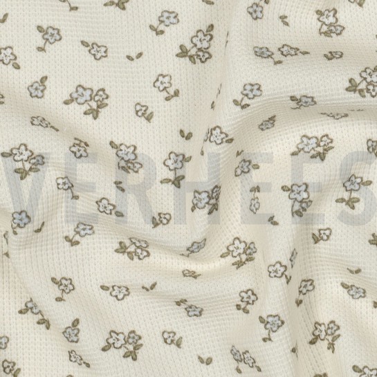 WAFFELJERSEY BLUMEN ECRU #7