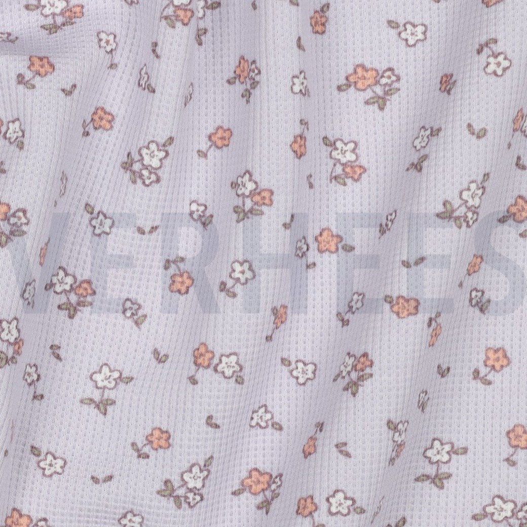 WAFFLE JERSEY FLOWERS LAVENDER #2