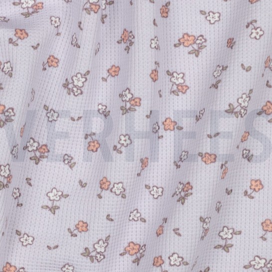 WAFFELJERSEY BLUMEN LAVENDEL #7