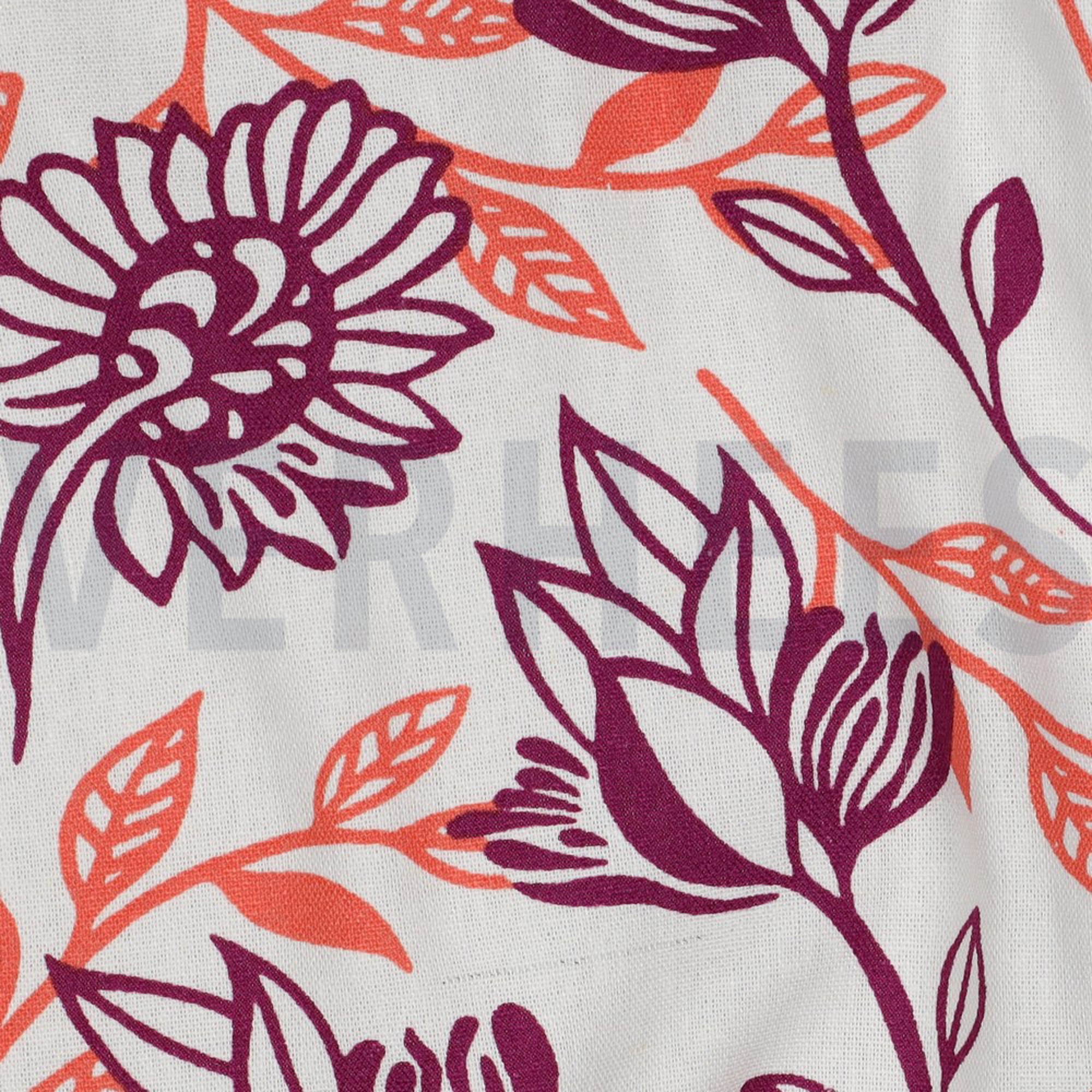 LINEN VISCOSE FLOWERS PURPLE (high resolution) #2