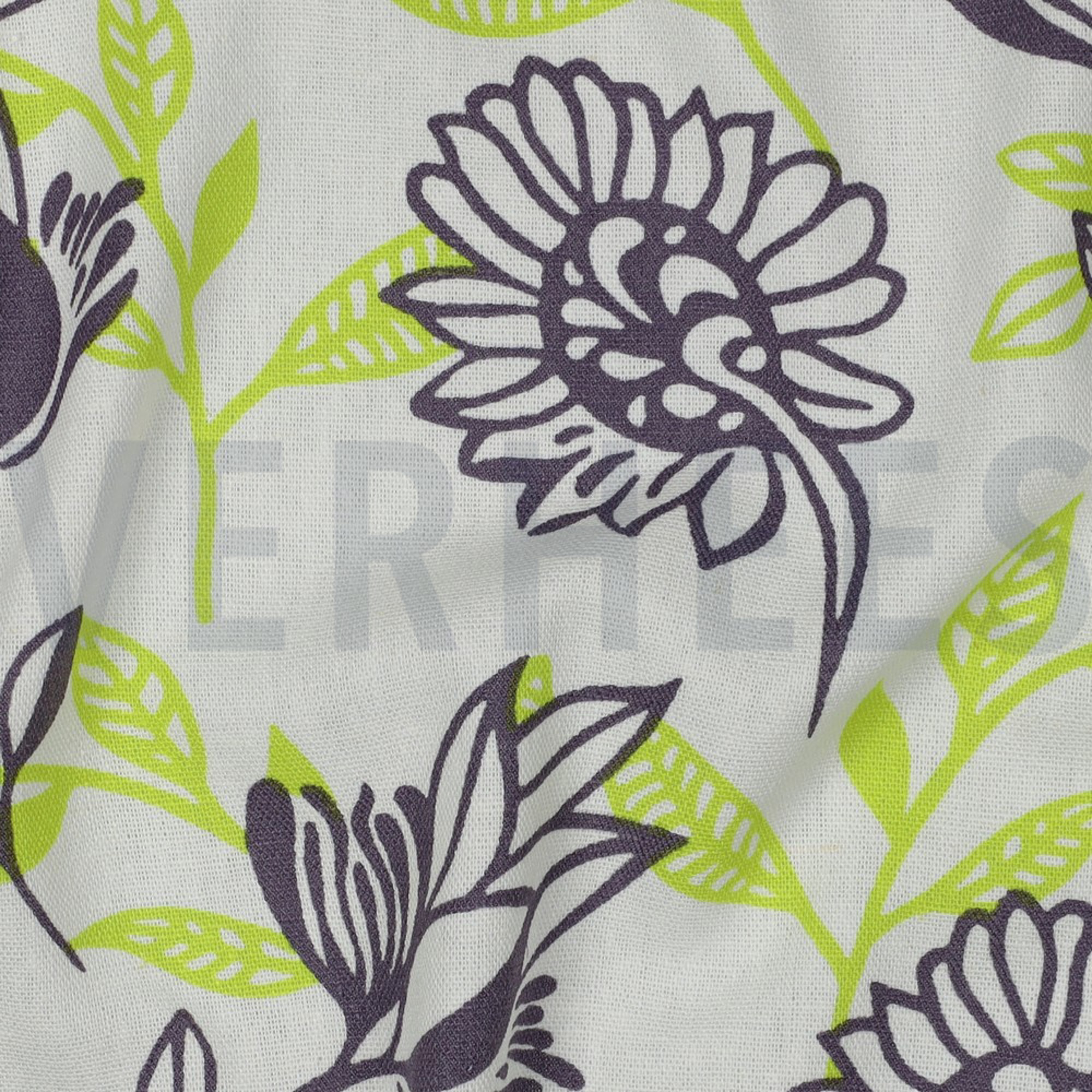 LINEN VISCOSE FLOWERS GREEN (high resolution) #2